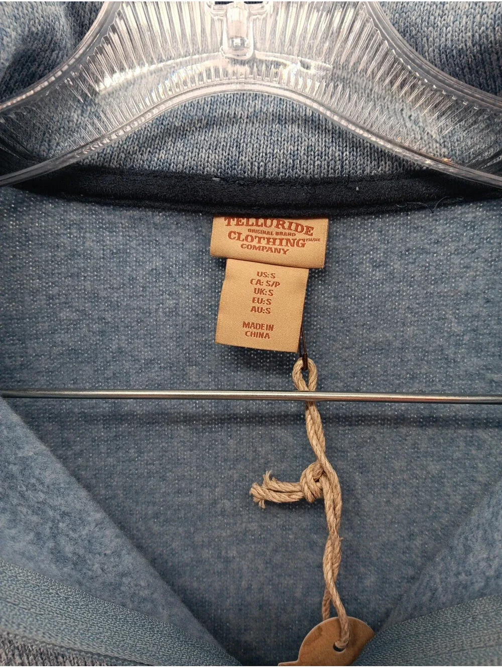 Telluride Clothing Company Fleece Jacket Mens Small Blue Full Zip Outdoor Casual